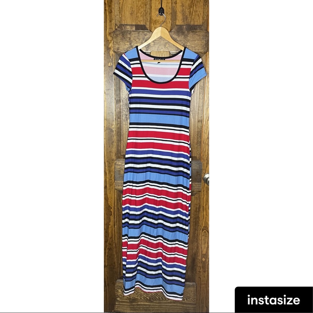 Derek Heart blue/red/white striped dress women’s medium. Like new!